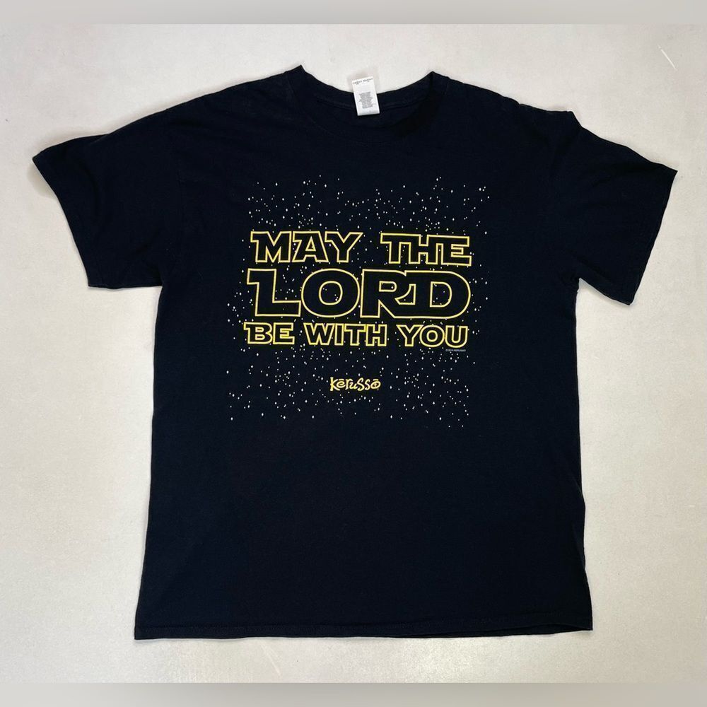 Gildan Black Tee with Yellow Graphic